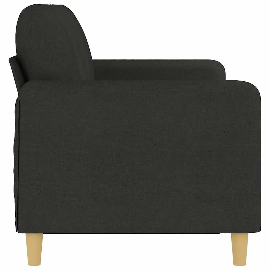 Canapé à 3 places Noir 180 cm Tissu - 4