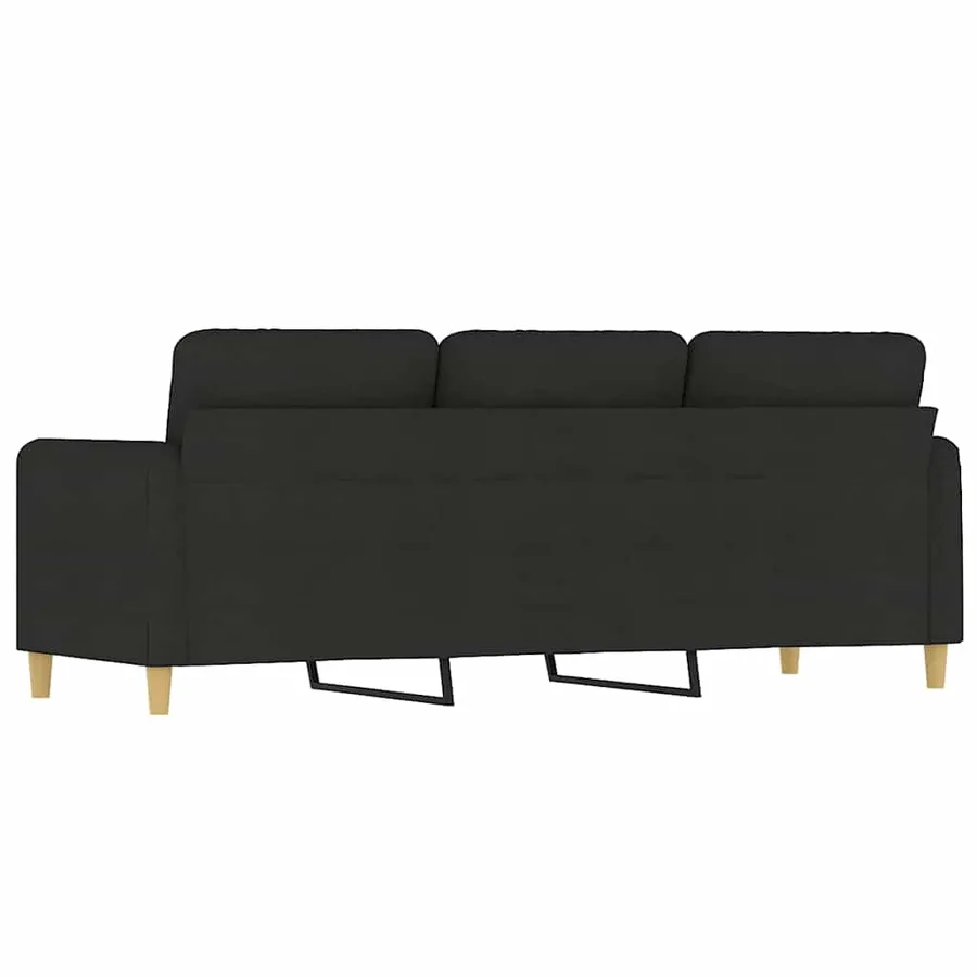 Canapé à 3 places Noir 180 cm Tissu - 5