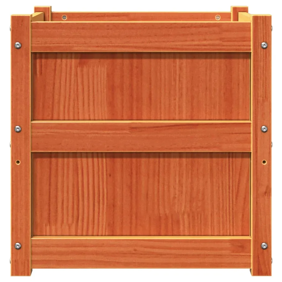 Jardinières 2 pcs cire marron bois de pin massif - 6