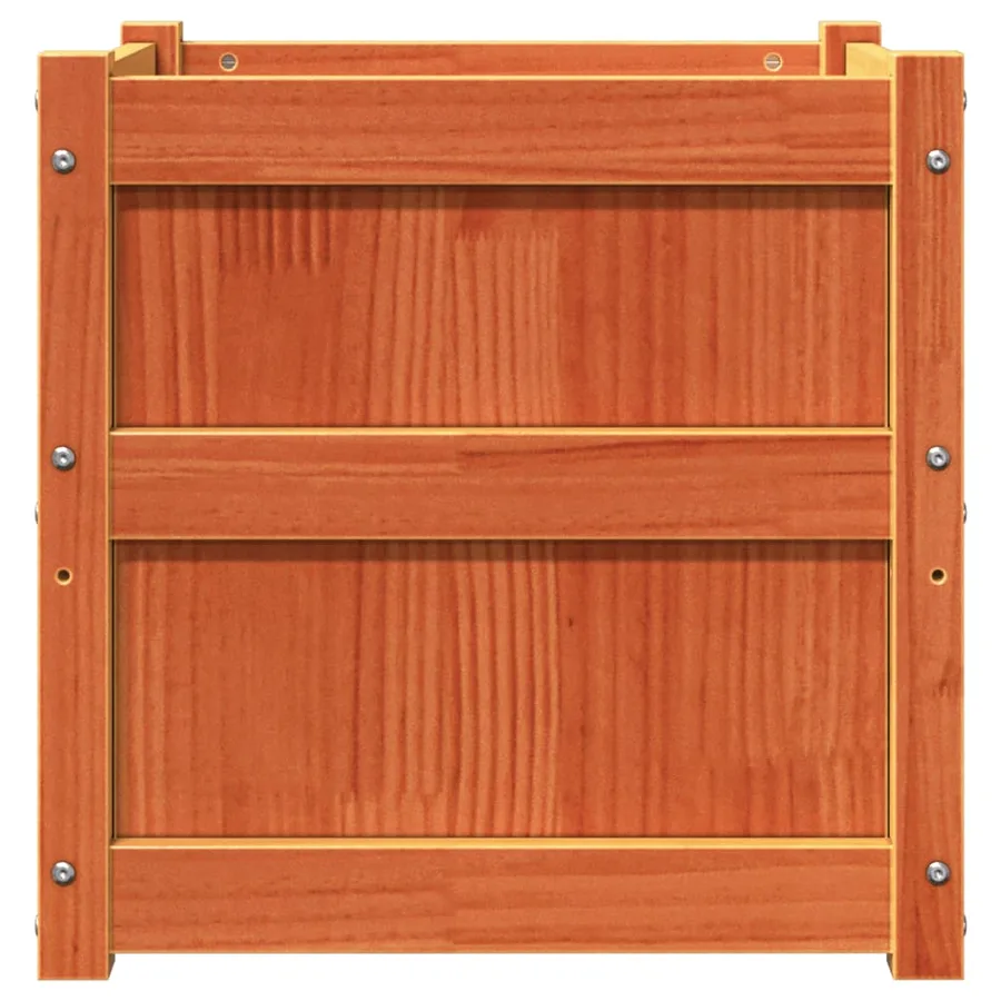 Jardinières 2 pcs cire marron bois de pin massif - 7