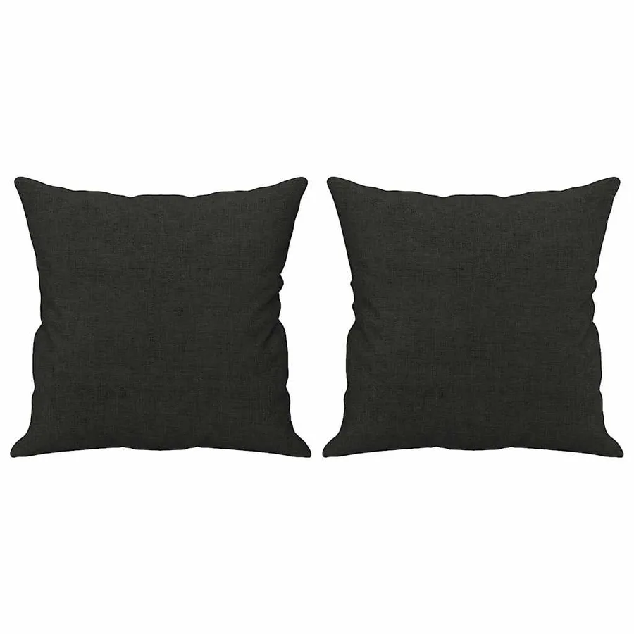 Canapé 2 places avec oreillers décoratifs noir 140 cm tissu - 5