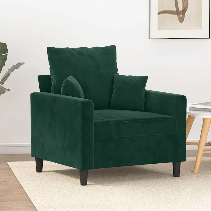 Fauteuil Vert foncé 60 cm Velours