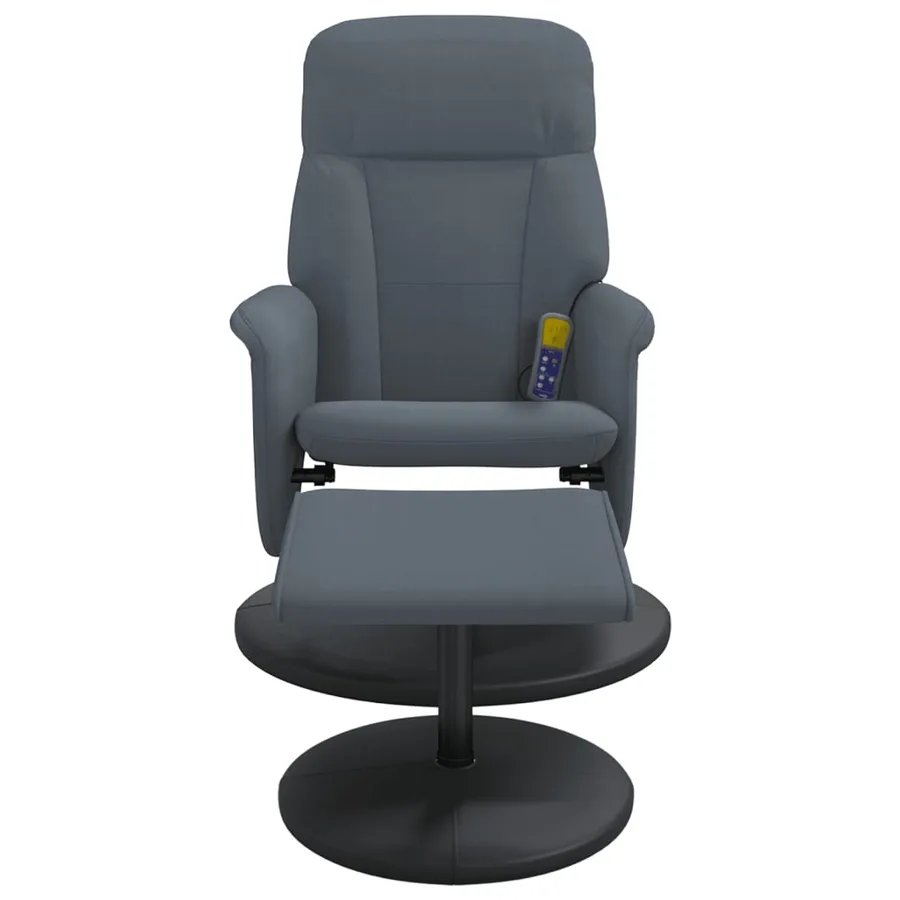Fauteuil de massage inclinable repose-pied gris foncé velours - 4