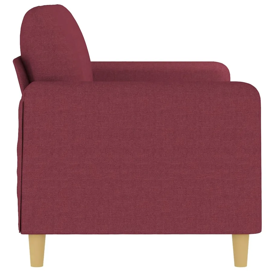 Canapé à 2 places Rouge bordeaux 140 cm Tissu - 4