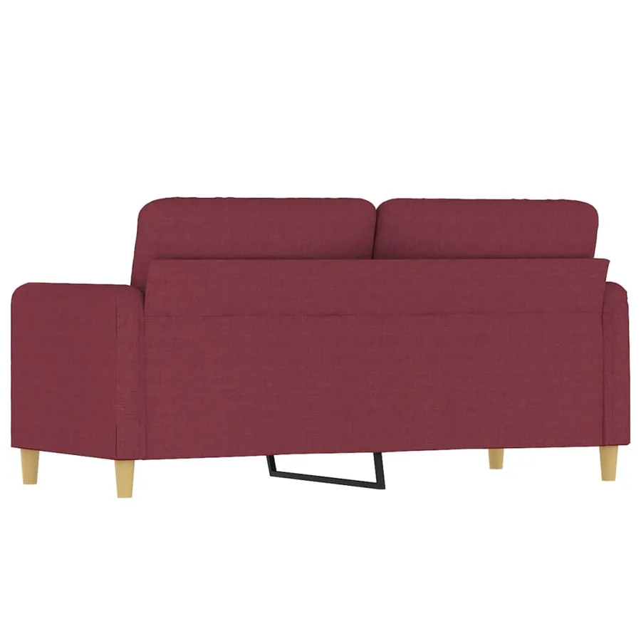Canapé à 2 places Rouge bordeaux 140 cm Tissu - 5