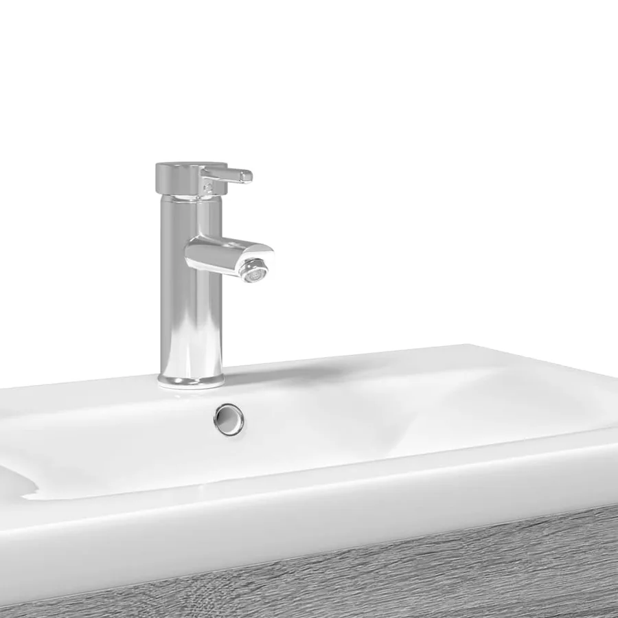 Armoire lavabo de salle de bain avec bassin intégré sonoma gris - 8