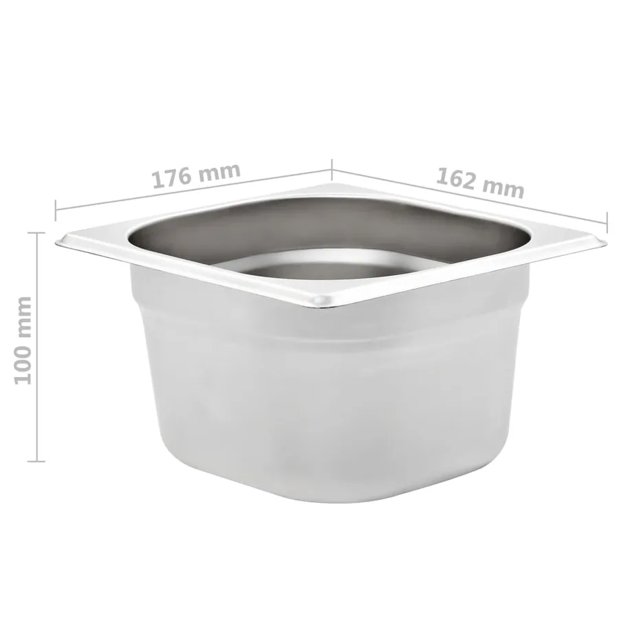 Récipients Gastronorm 12 pcs GN 1/6 100 mm Acier inoxydable - 8