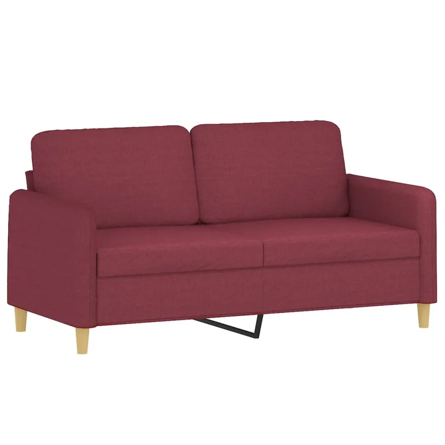 Ensemble de canapés 3 pcs avec coussins Rouge bordeaux Tissu - 4