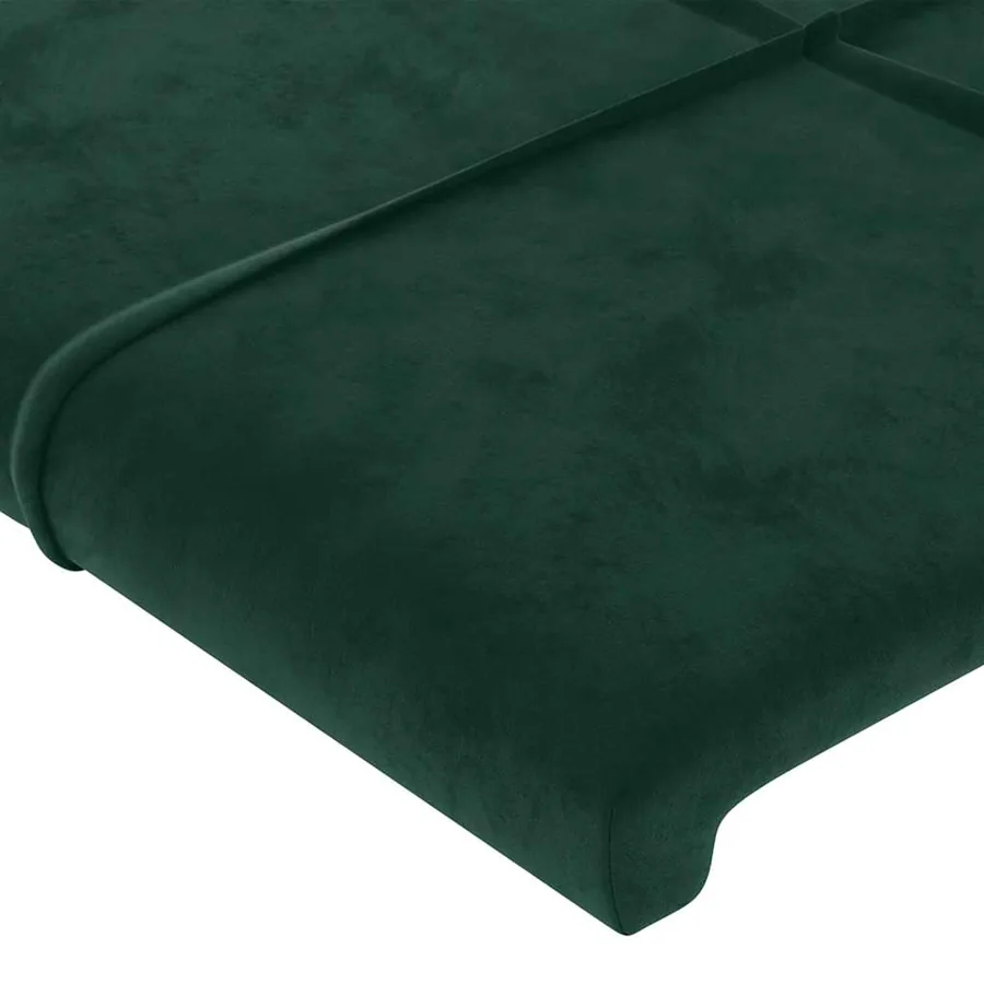Tête de lit avec oreilles Vert foncé 163x16x118/128 cm Velours - 5