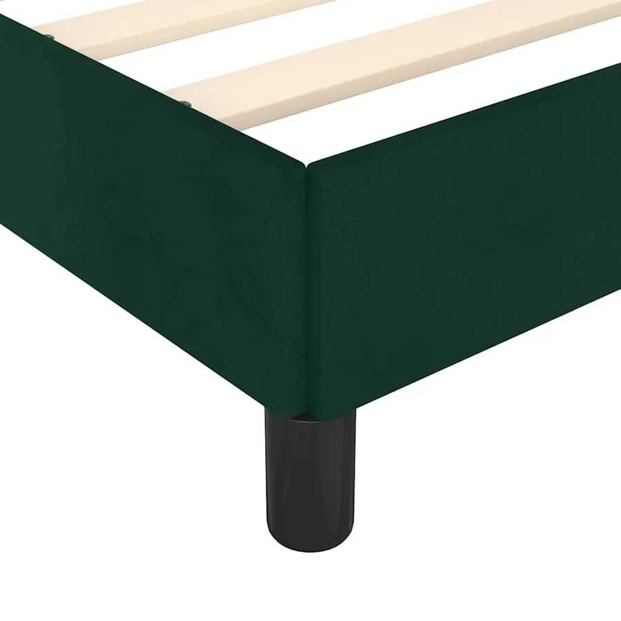 Cadre de lit sans matelas vert foncé 140x190 cm velours - 9