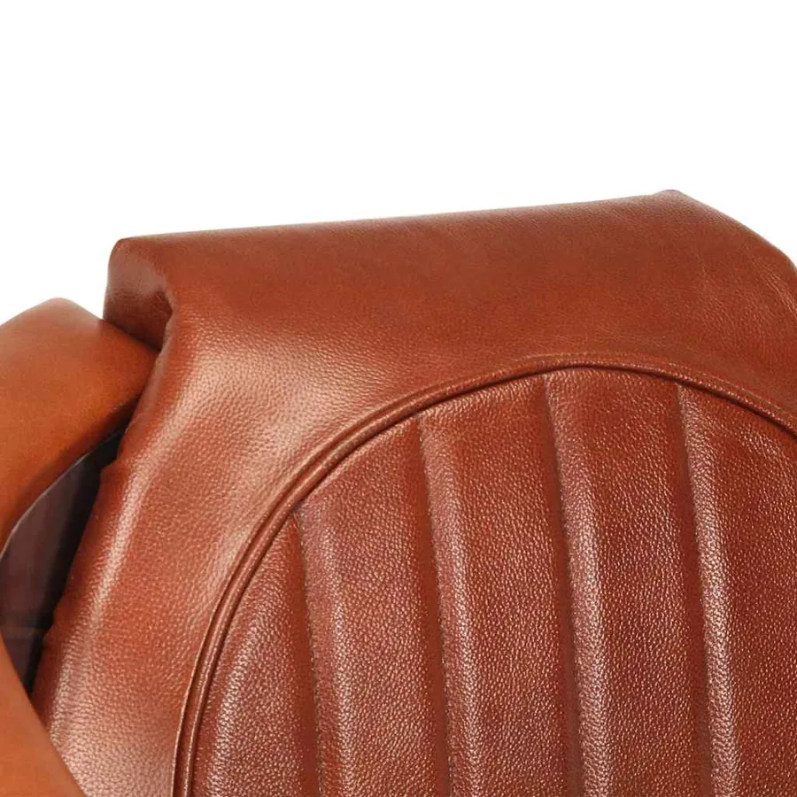 Fauteuil en style d'aviation marron cuir véritable - 5