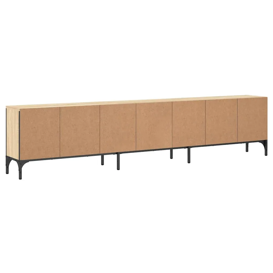 Meuble TV à tiroir chêne sonoma 200x25x44 cm bois d'ingénierie - 8