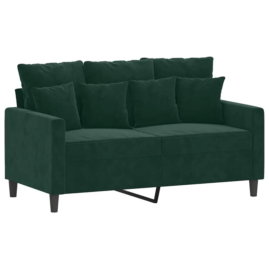 Ensemble de canapés 2 pcs avec coussins Vert foncé Velours - 3