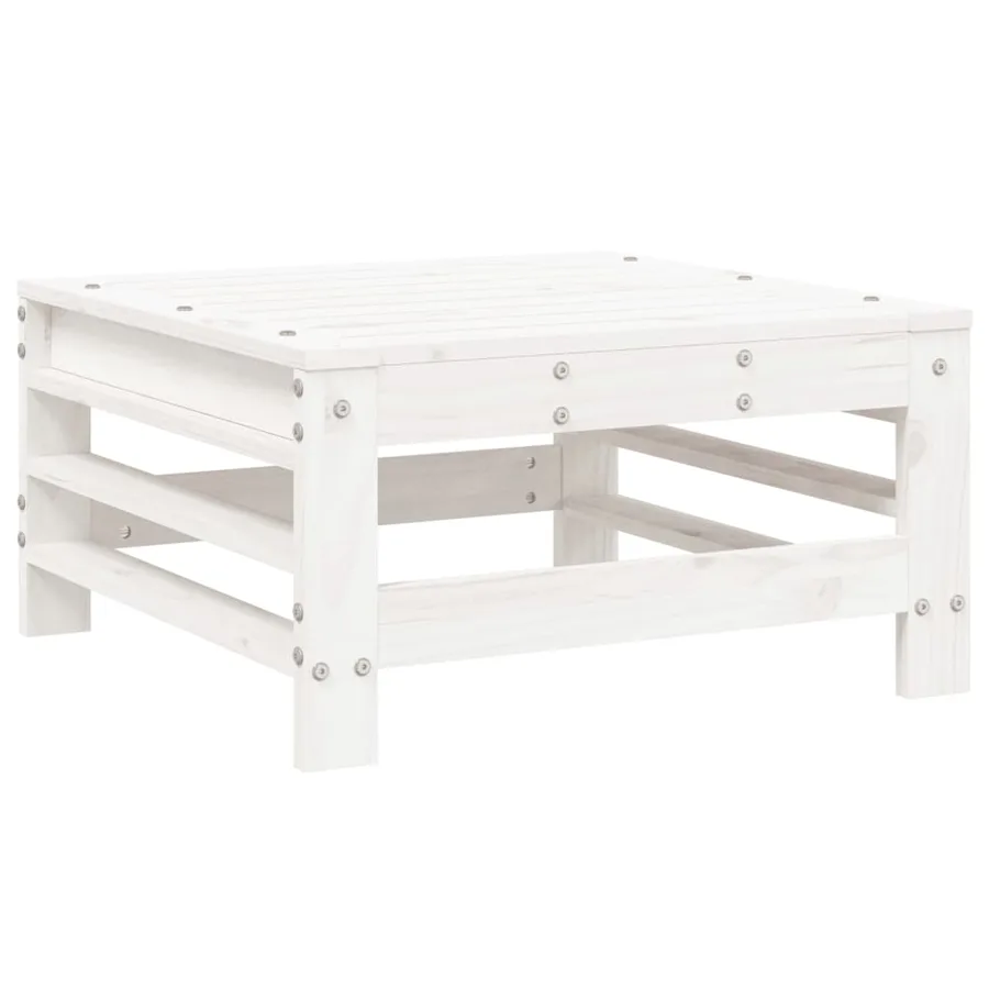 Salon de jardin 6 pcs Blanc Bois de pin massif - 5