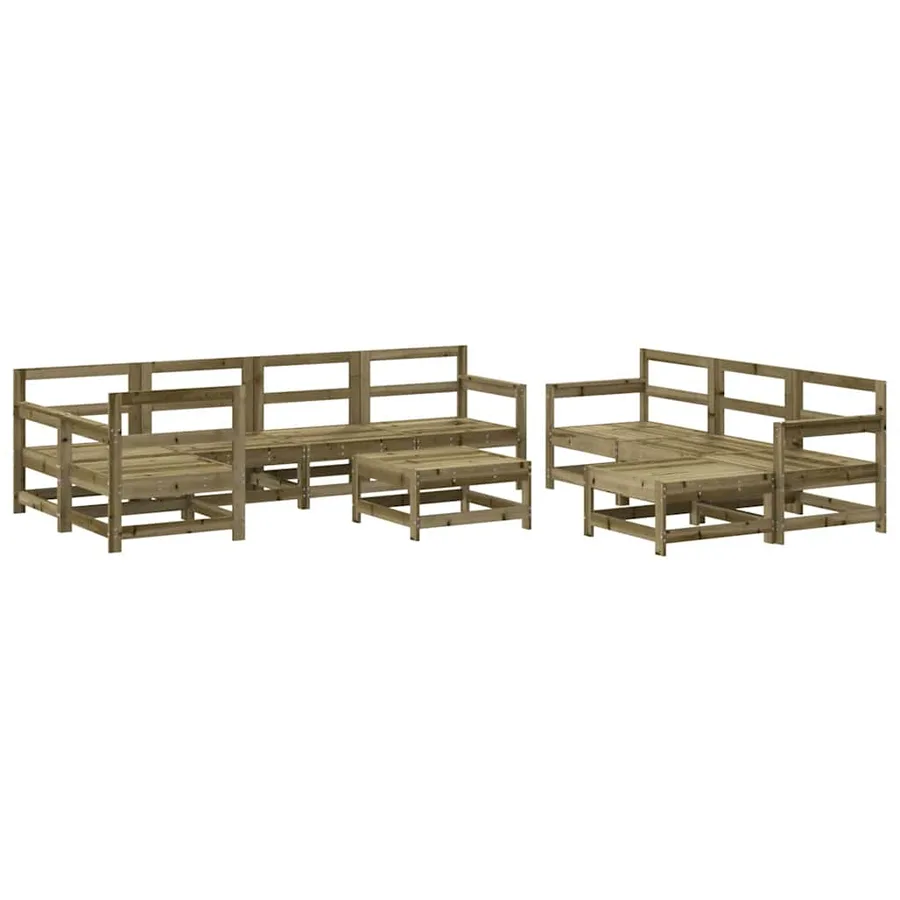Salon de jardin 10 pcs bois de pin imprégné - 2