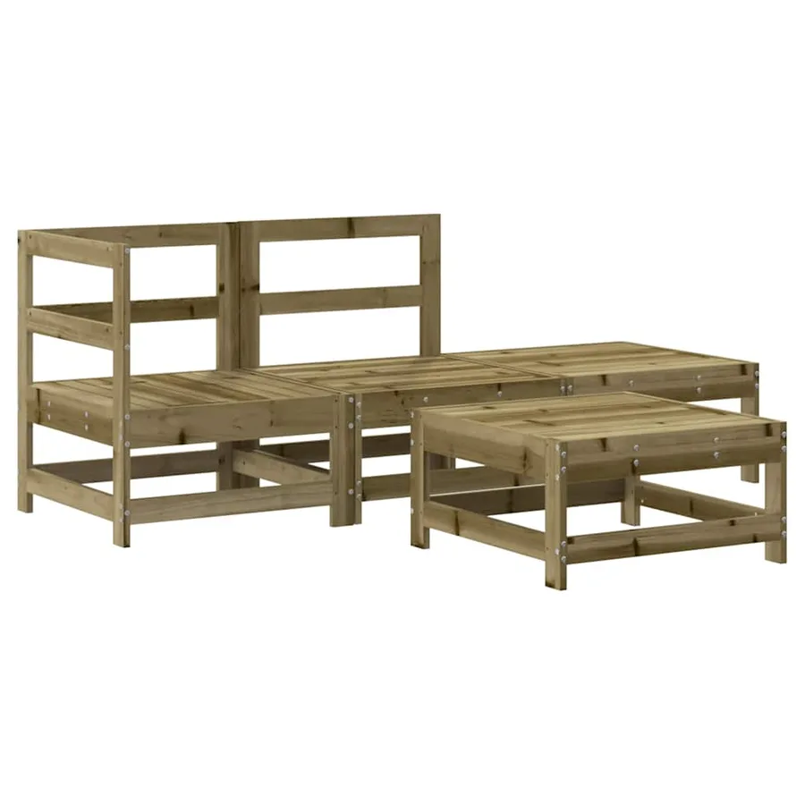 Salon de jardin 4 pcs bois de pin imprégné - 2