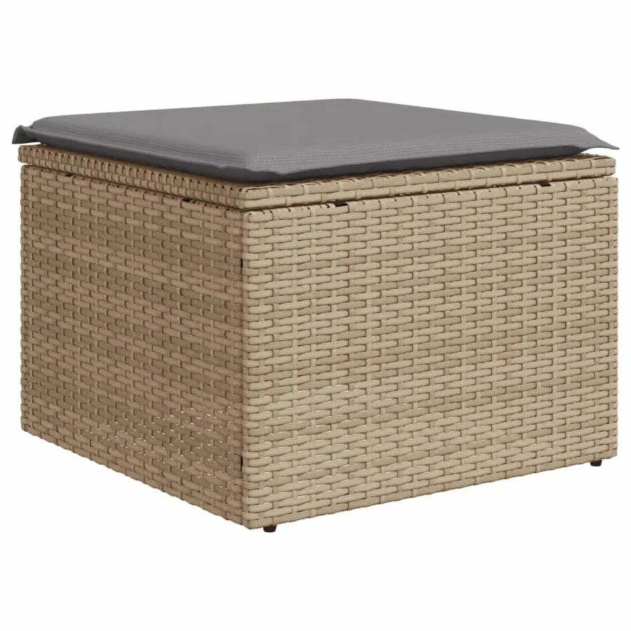 Salon de jardin avec coussins 4 pcs beige résine tressée - 3