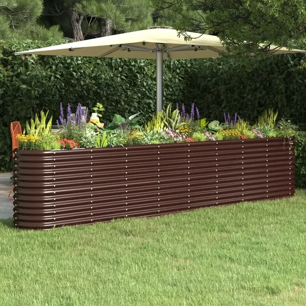 Lit surélevé de jardin Acier galvanisé marron