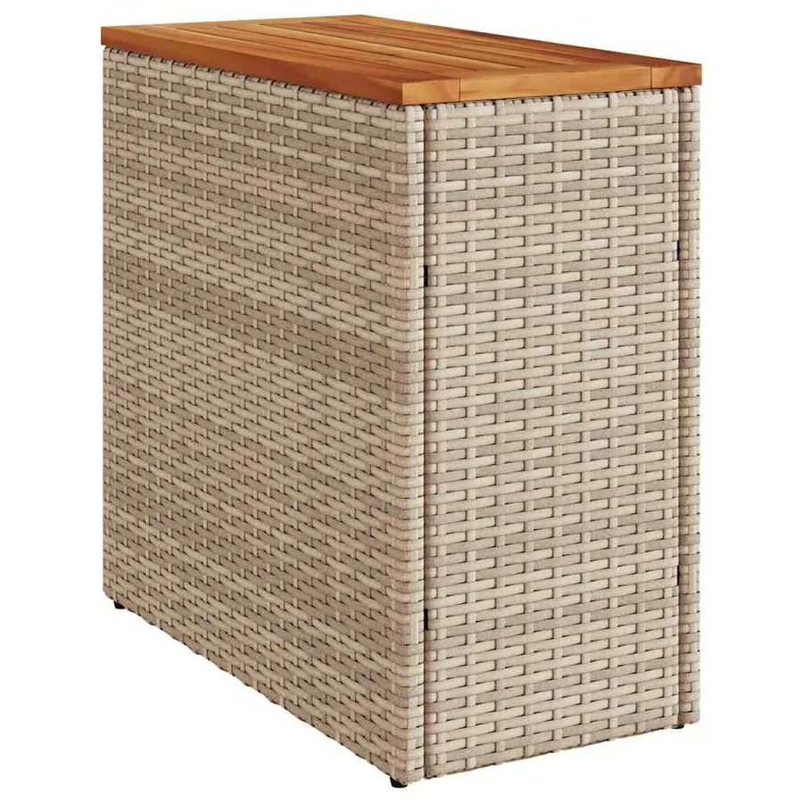 Table d'appoint de jardin dessus en bois beige 58x27,5x55 cm - 7