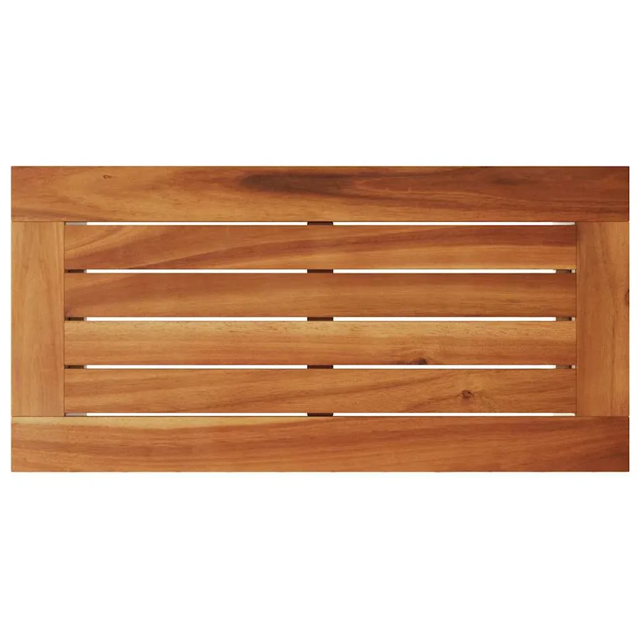 Table d'appoint de jardin dessus en bois beige 58x27,5x55 cm - 8
