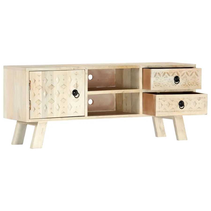 Meuble TV 110x30x44 cm Bois massif de manguier - 2