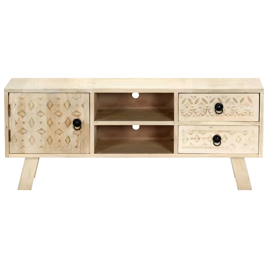 Meuble TV 110x30x44 cm Bois massif de manguier - 3