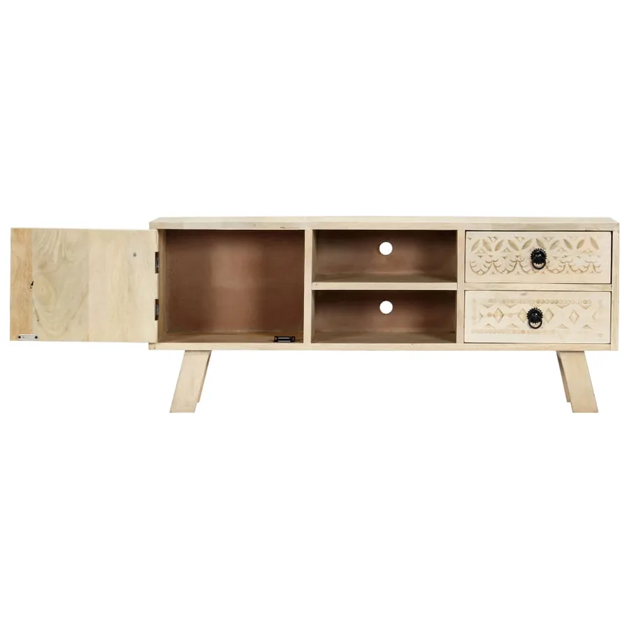 Meuble TV 110x30x44 cm Bois massif de manguier - 4