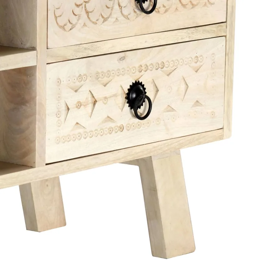 Meuble TV 110x30x44 cm Bois massif de manguier - 8