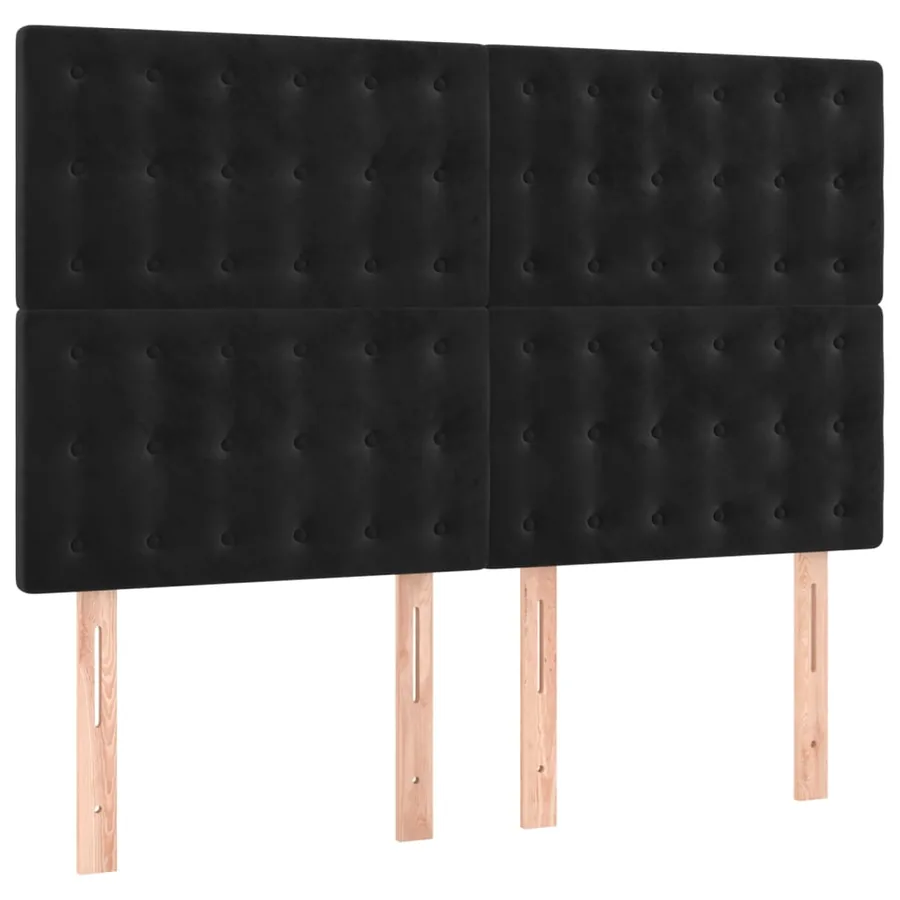 Sommier à lattes de lit avec matelas Noir 140x200 cm Velours - 5