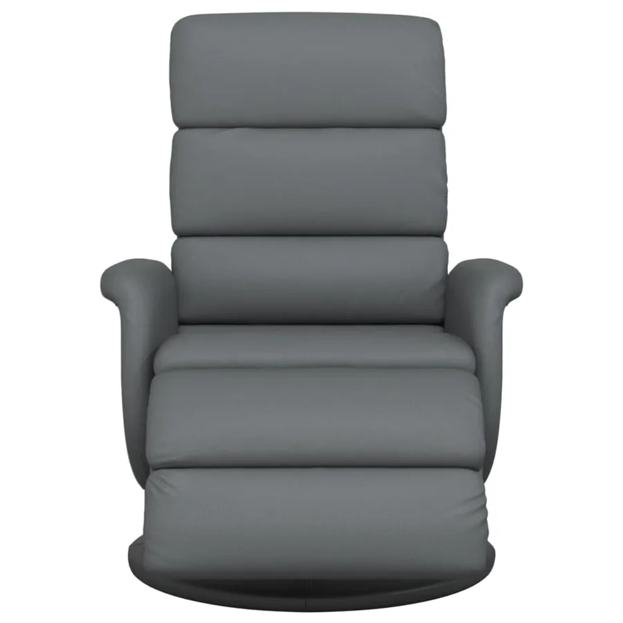 Fauteuil inclinable avec repose-pieds gris similicuir - 3