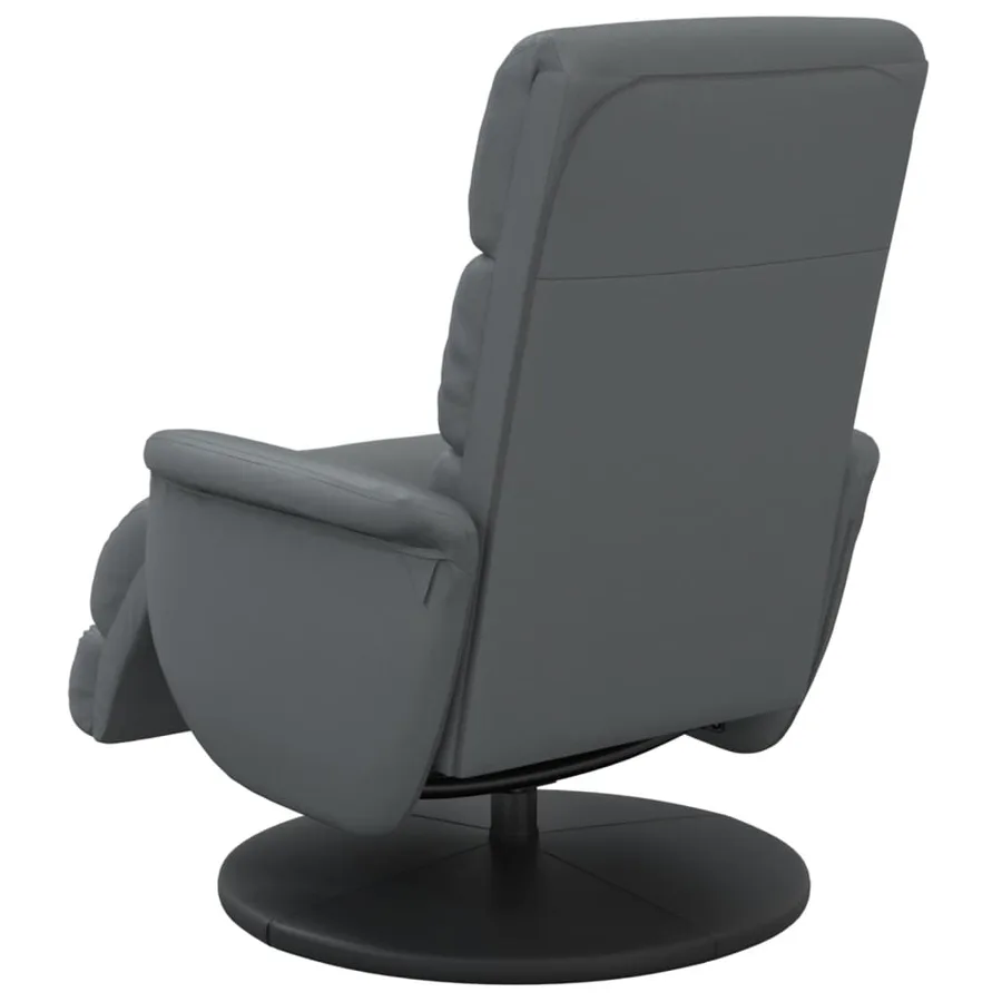 Fauteuil inclinable avec repose-pieds gris similicuir - 5