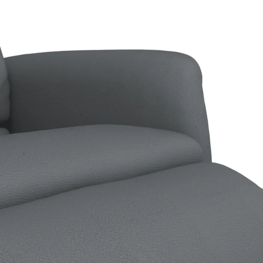 Fauteuil inclinable avec repose-pieds gris similicuir - 7