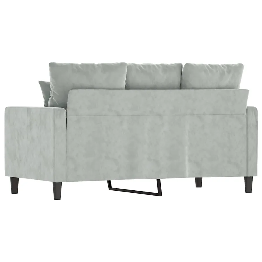 Canapé à 2 places Gris clair 120 cm Velours - 5