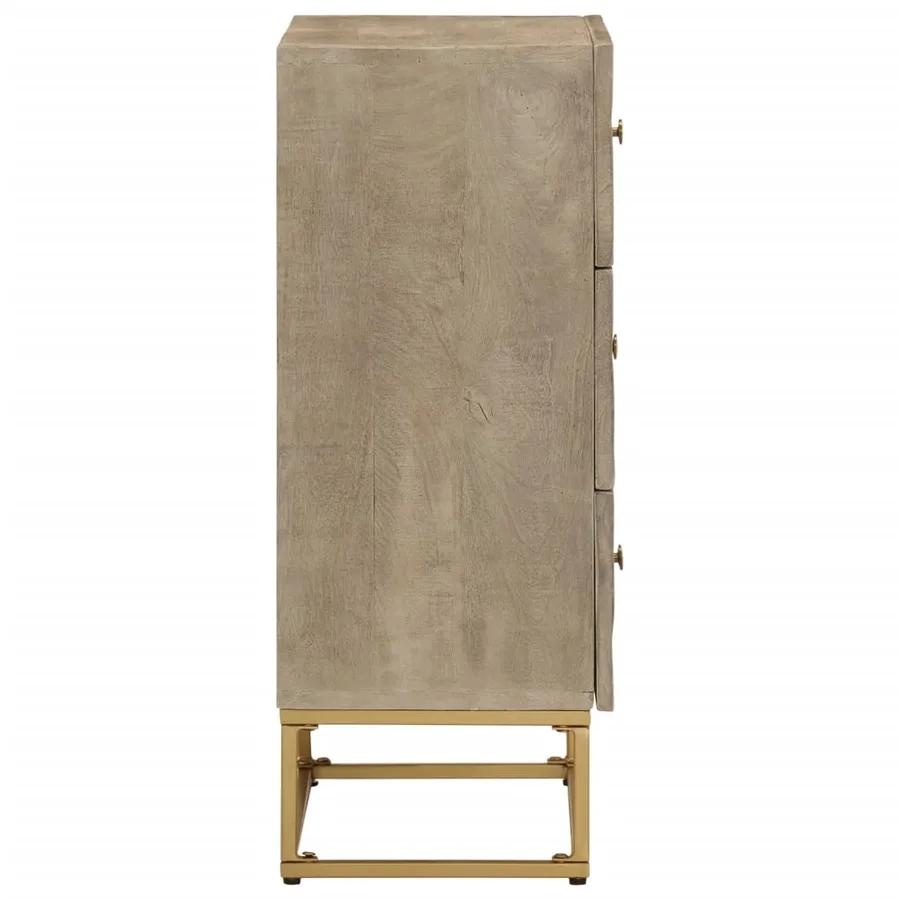Commode 55x30x76 cm bois massif de manguier et fer - 4