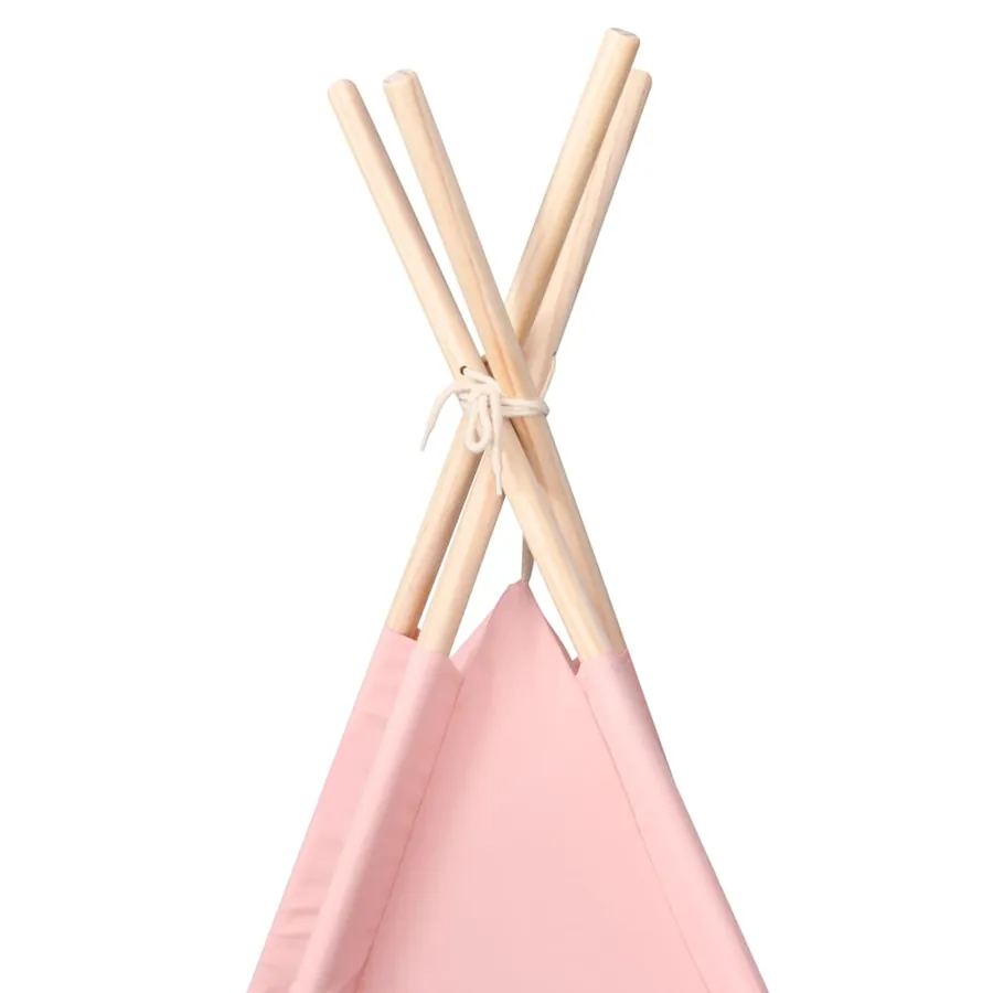 Tente tipi d'enfants avec sac Peau de pêche Rose 120x120x150 cm - 5