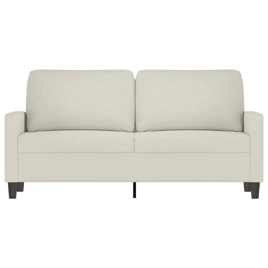 Canapé à 2 places Crème 140 cm Velours - 3