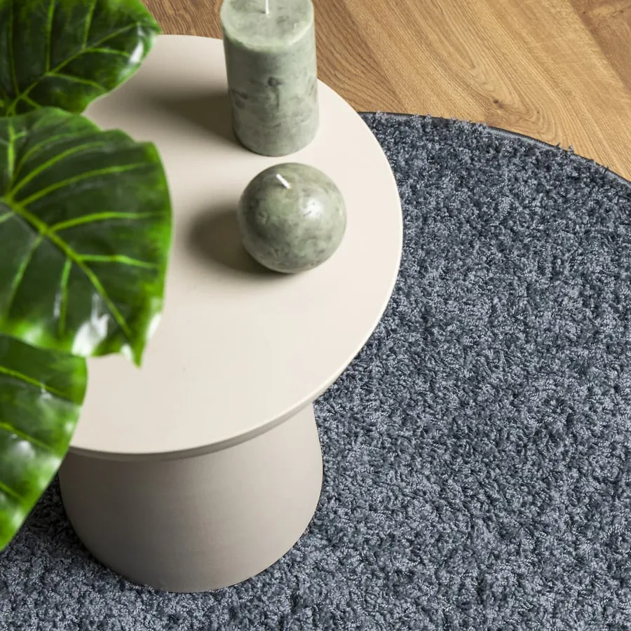 Tapis shaggy PAMPLONA poils longs moderne bleu Ø 280 cm - 7