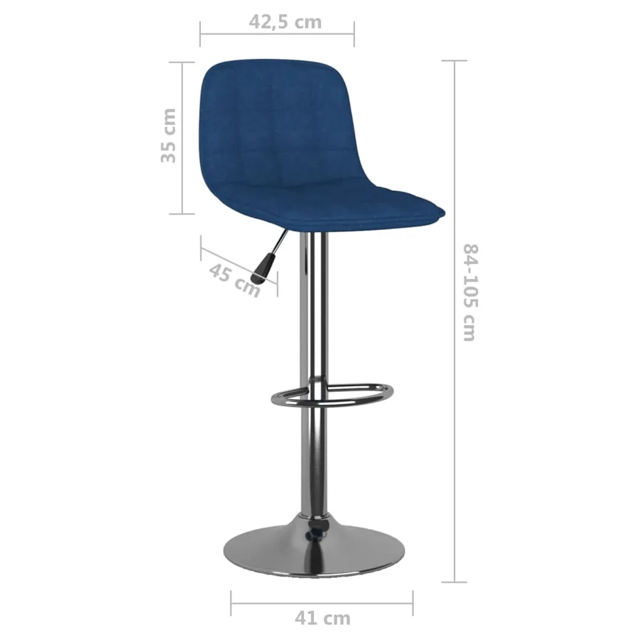 Tabourets de bar lot de 2 bleu tissu - 10