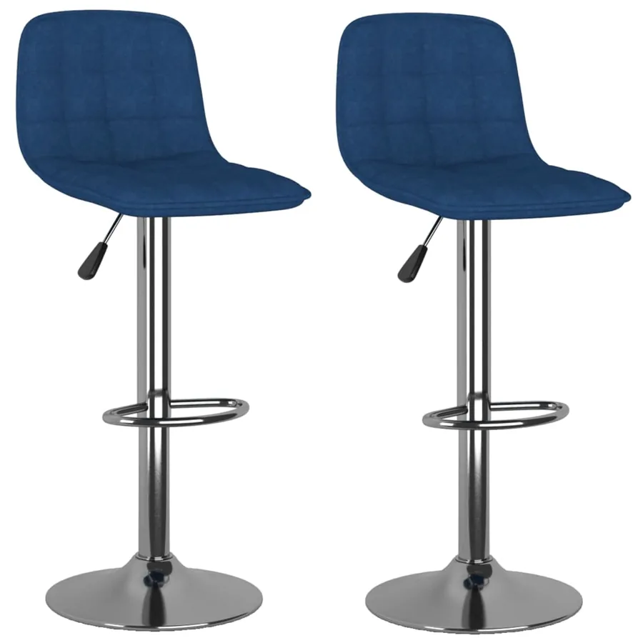 Tabourets de bar lot de 2 bleu tissu - 2