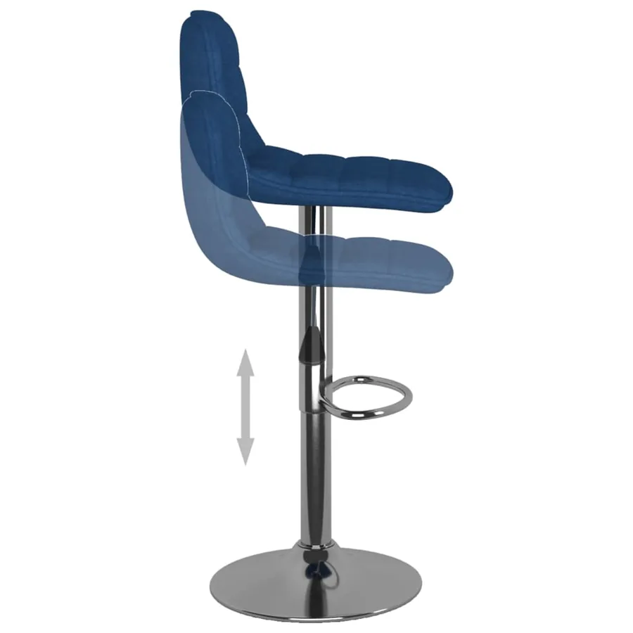 Tabourets de bar lot de 2 bleu tissu - 7