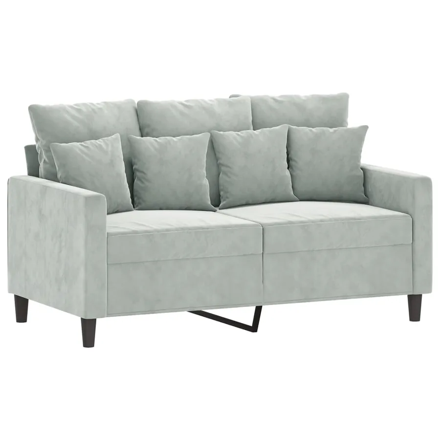 Ensemble de canapés 2 pcs avec coussins Gris clair Velours - 3