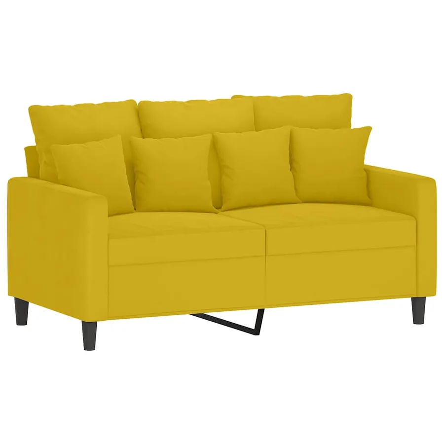 Ensemble de canapés 3 pcs avec coussins Jaune Velours - 4