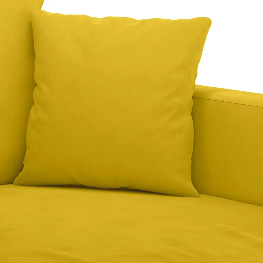 Ensemble de canapés 3 pcs avec coussins Jaune Velours - 6