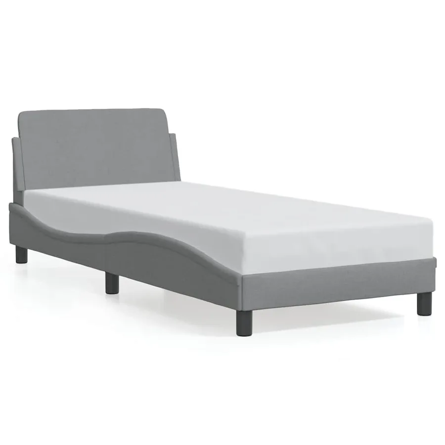 Cadre de lit Dover gris clair 80x200 cm tissu - 2