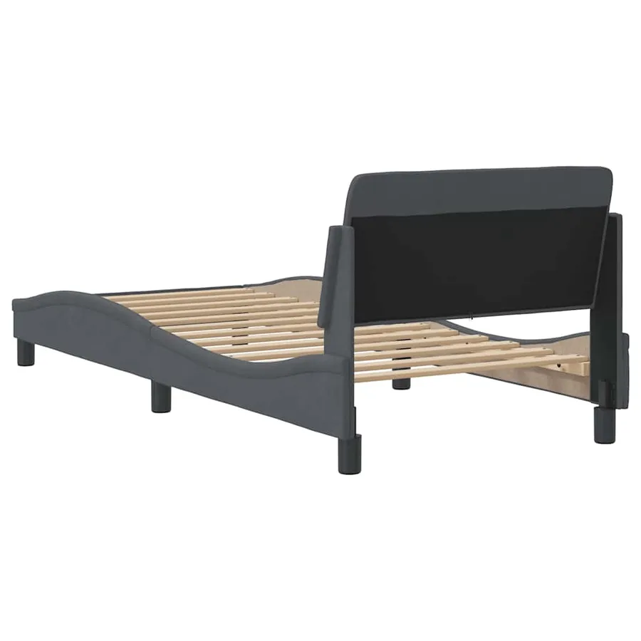 Cadre de lit Dover gris foncé 80x200 cm velours - 6