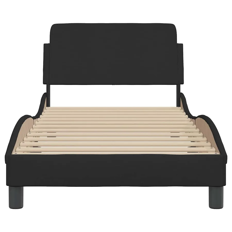 Cadre de lit avec tête de lit Dover noir 80x200 cm tissu - 4