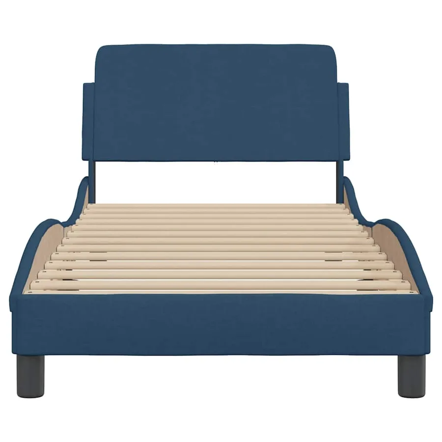 Cadre de lit avec tête de lit Dover bleu 80x200 cm tissu - 4