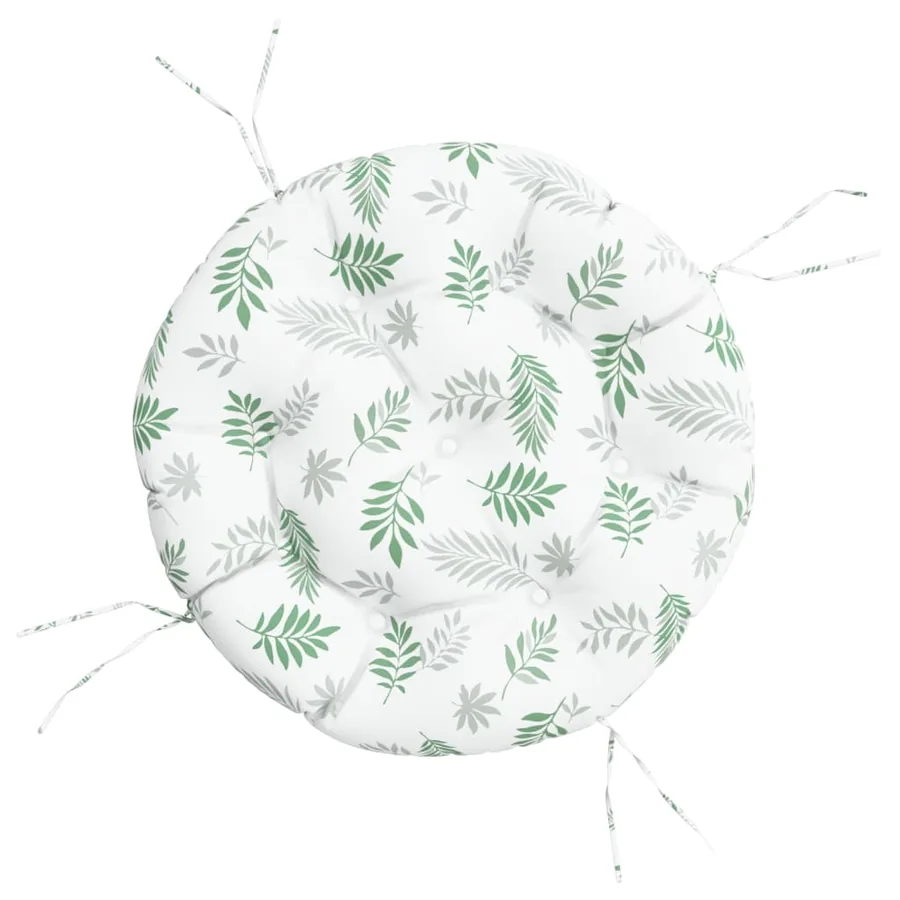 Coussin rond à motif de feuilles Ø 60 x11 cm tissu oxford - 2