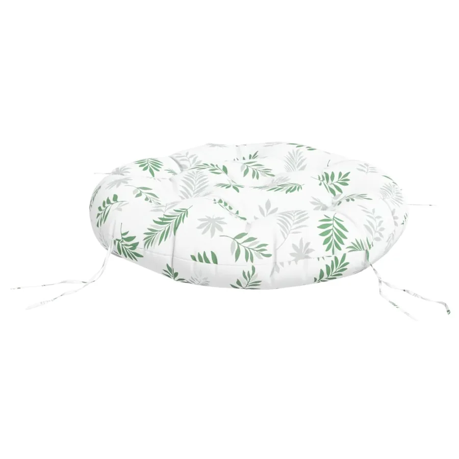 Coussin rond à motif de feuilles Ø 60 x11 cm tissu oxford - 4