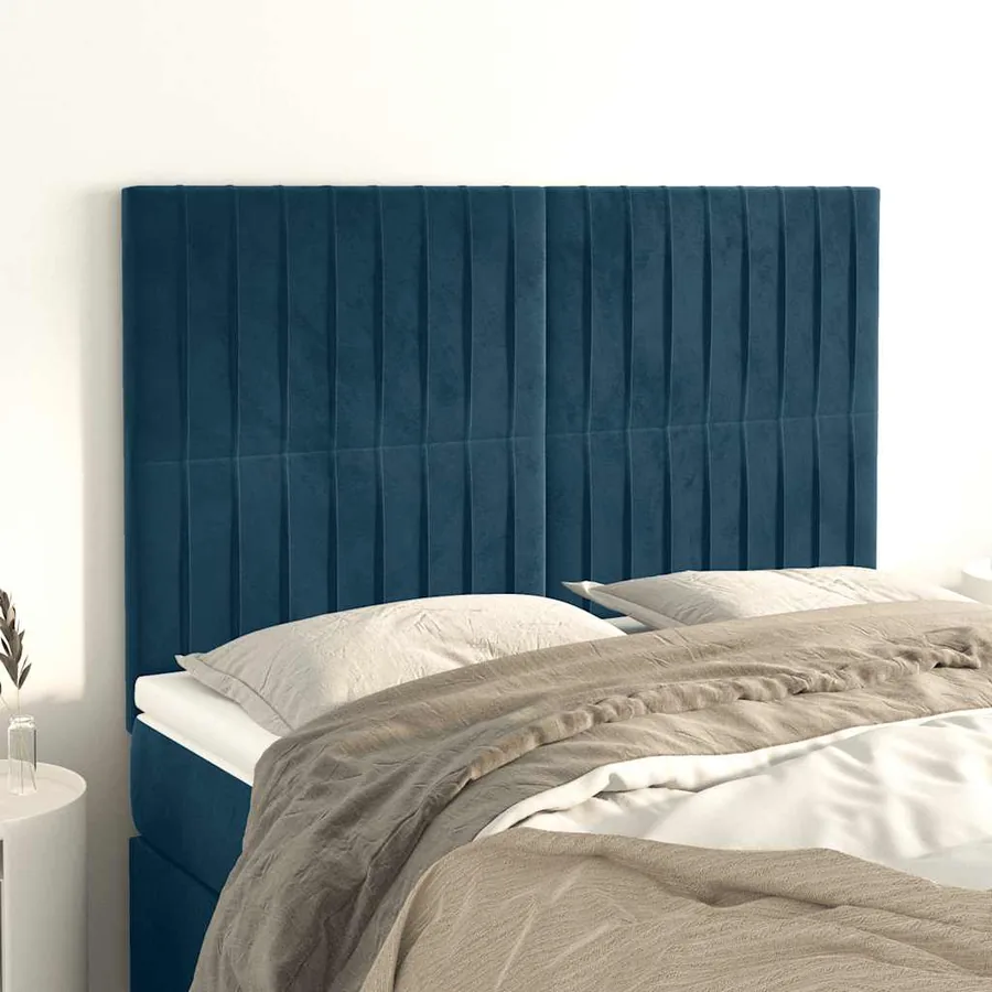 Tête de lit Bleu foncé 144 x 5 x 118/128 cm Velours